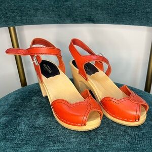Swedish Hasbeens Heart Sandals Size 7 37
